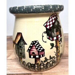 Handmade Home & Garden Party Ceramic Birdhouse Design Vase -